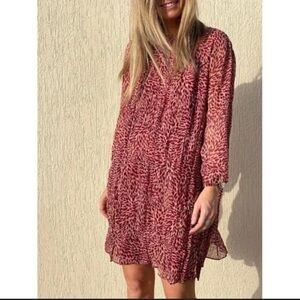 ba&sh Grace Chiffon Tiered Mini Dress Size 1 = Small 100% Viscose